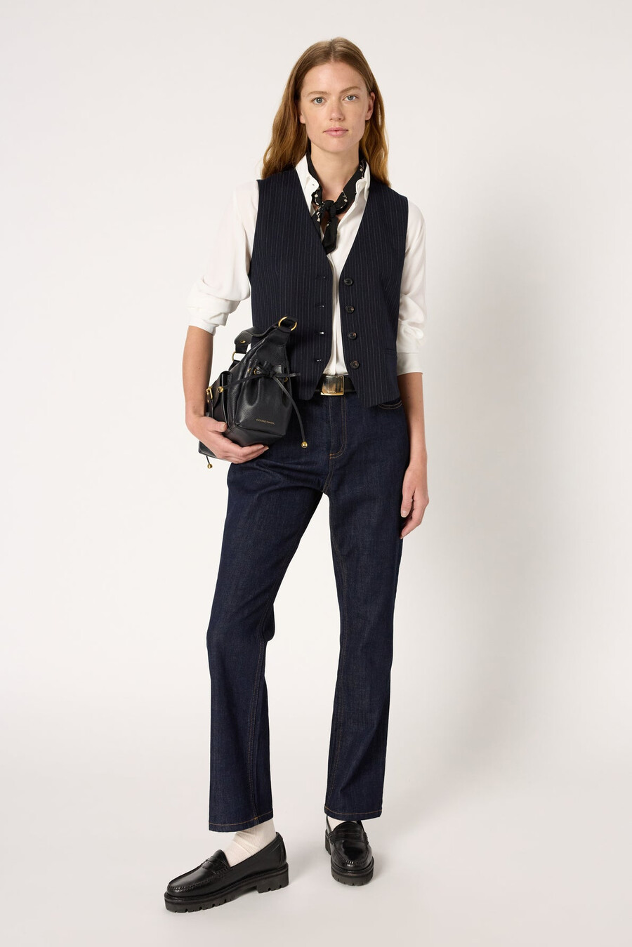 gilet da abito a righe sottili - nelia