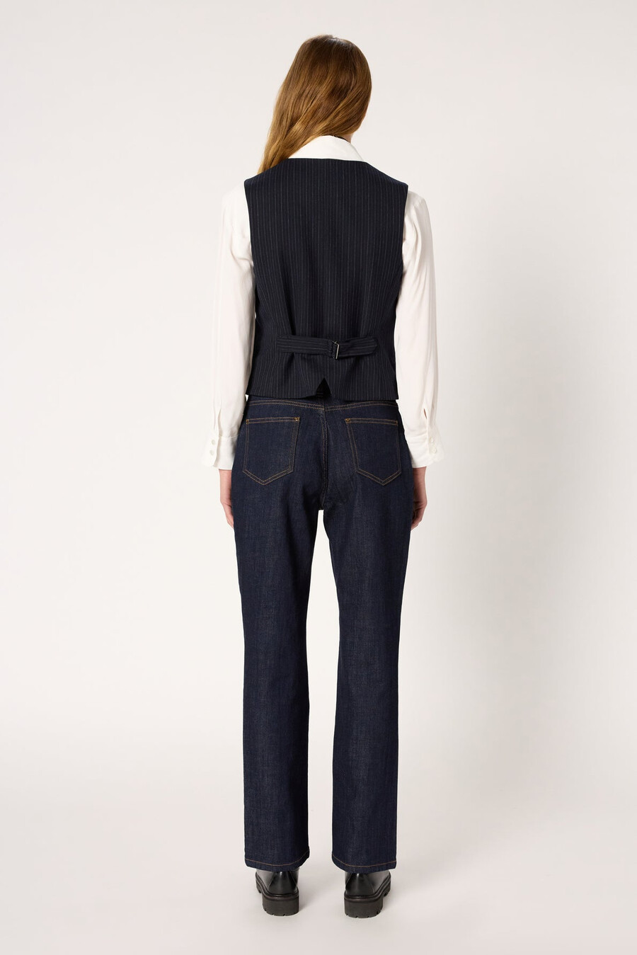 gilet da abito a righe sottili - nelia