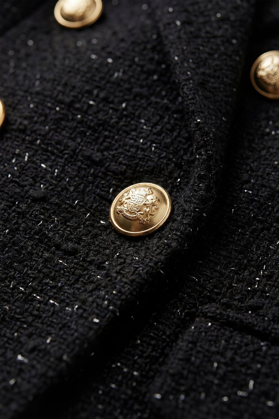 giacca doppiopetto in tweed con lurex - natania