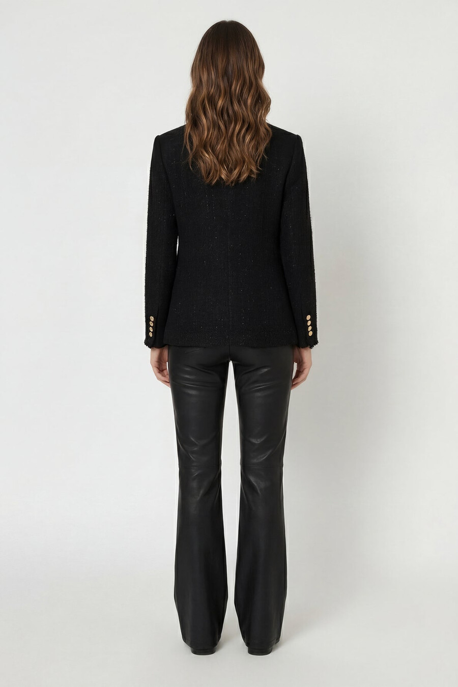 giacca doppiopetto in tweed con lurex - natania