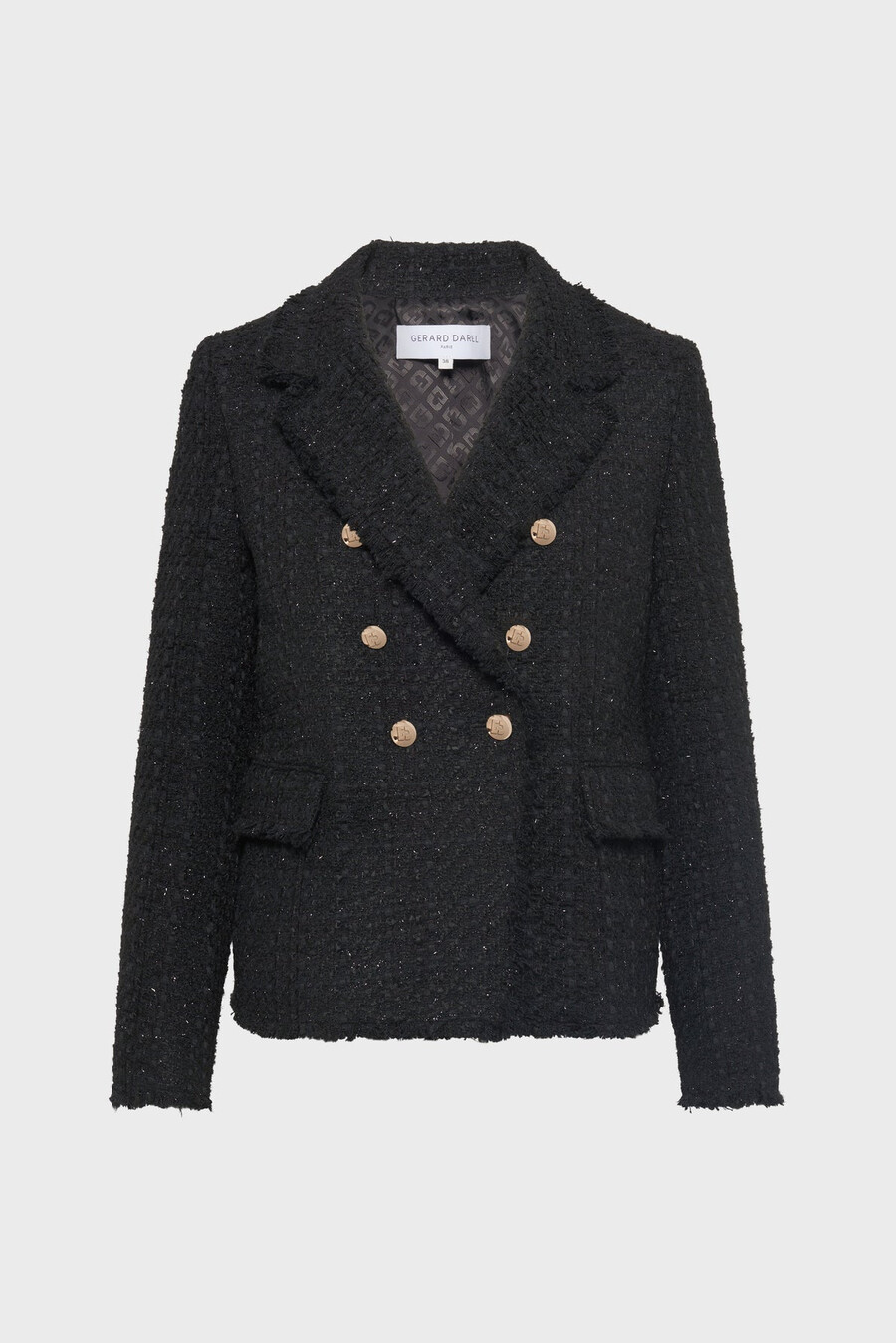 giacca doppiopetto in tweed con lurex - natania