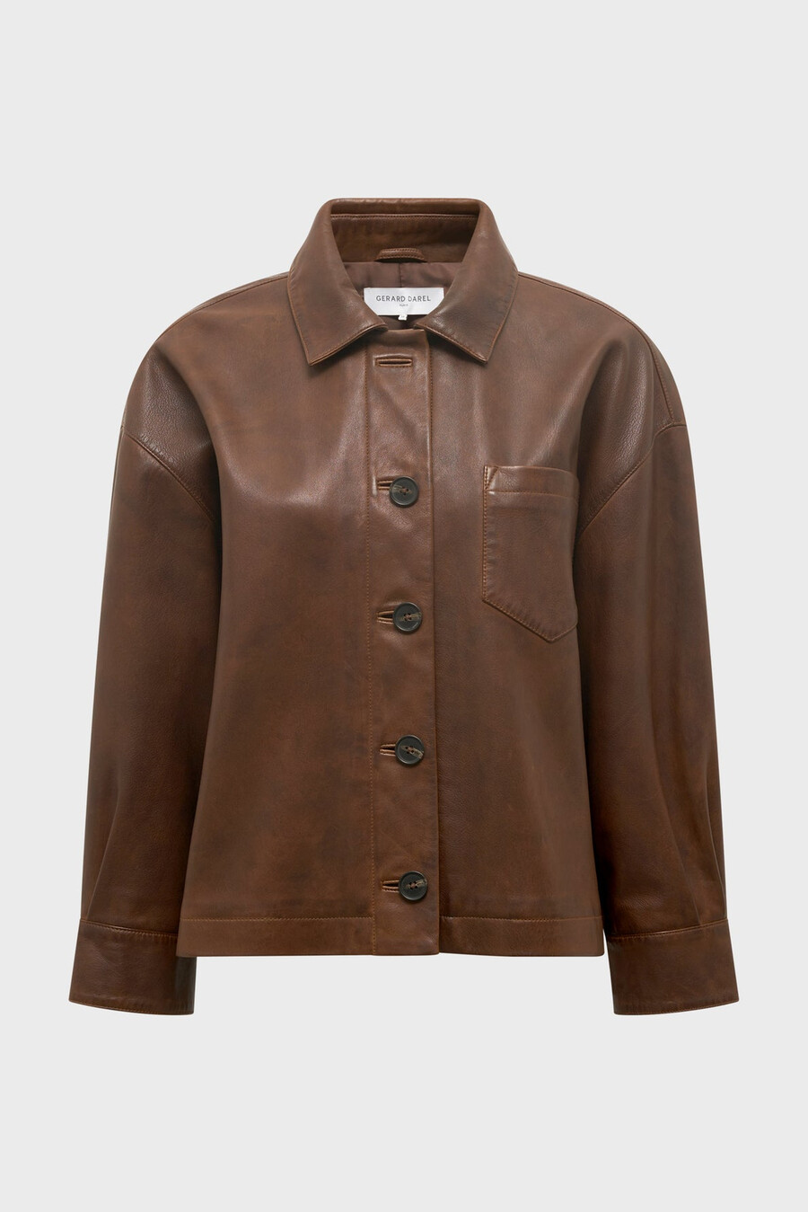 camicia oversize in pelle invecchiata – nicole