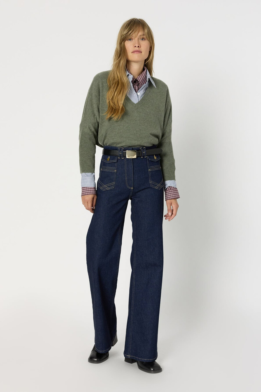 maglione oversize in cashmere color cachi - jourdan