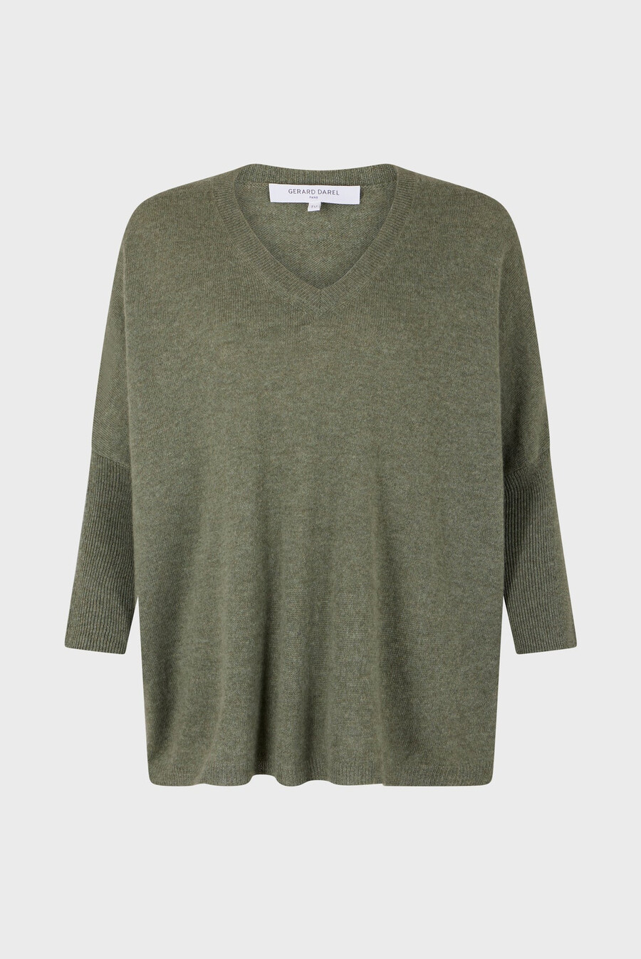 maglione oversize in cashmere color cachi - jourdan