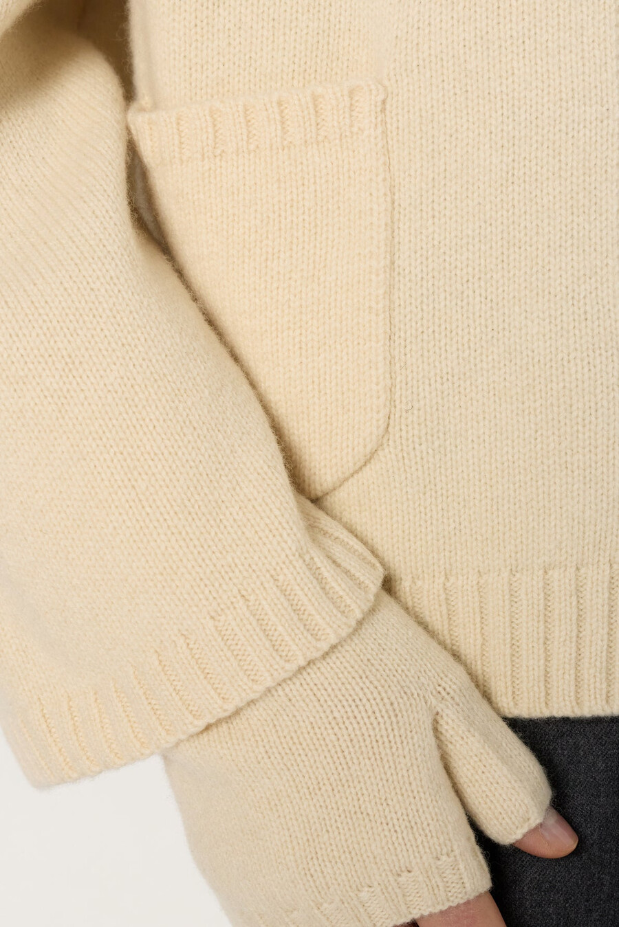 cardigan in cashmere con colletto e guanti senza dita - jadwige