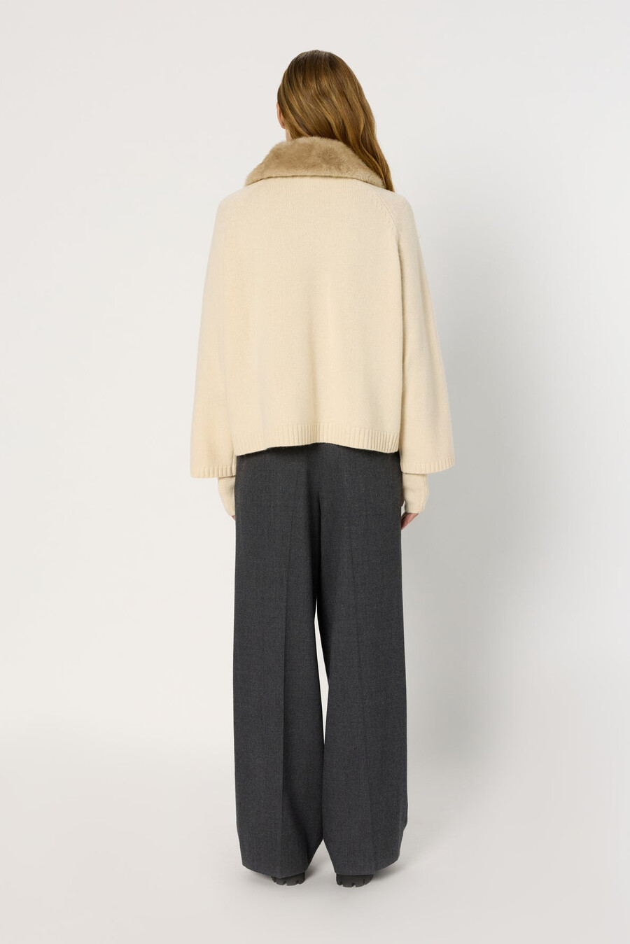 cardigan in cashmere con colletto e guanti senza dita - jadwige