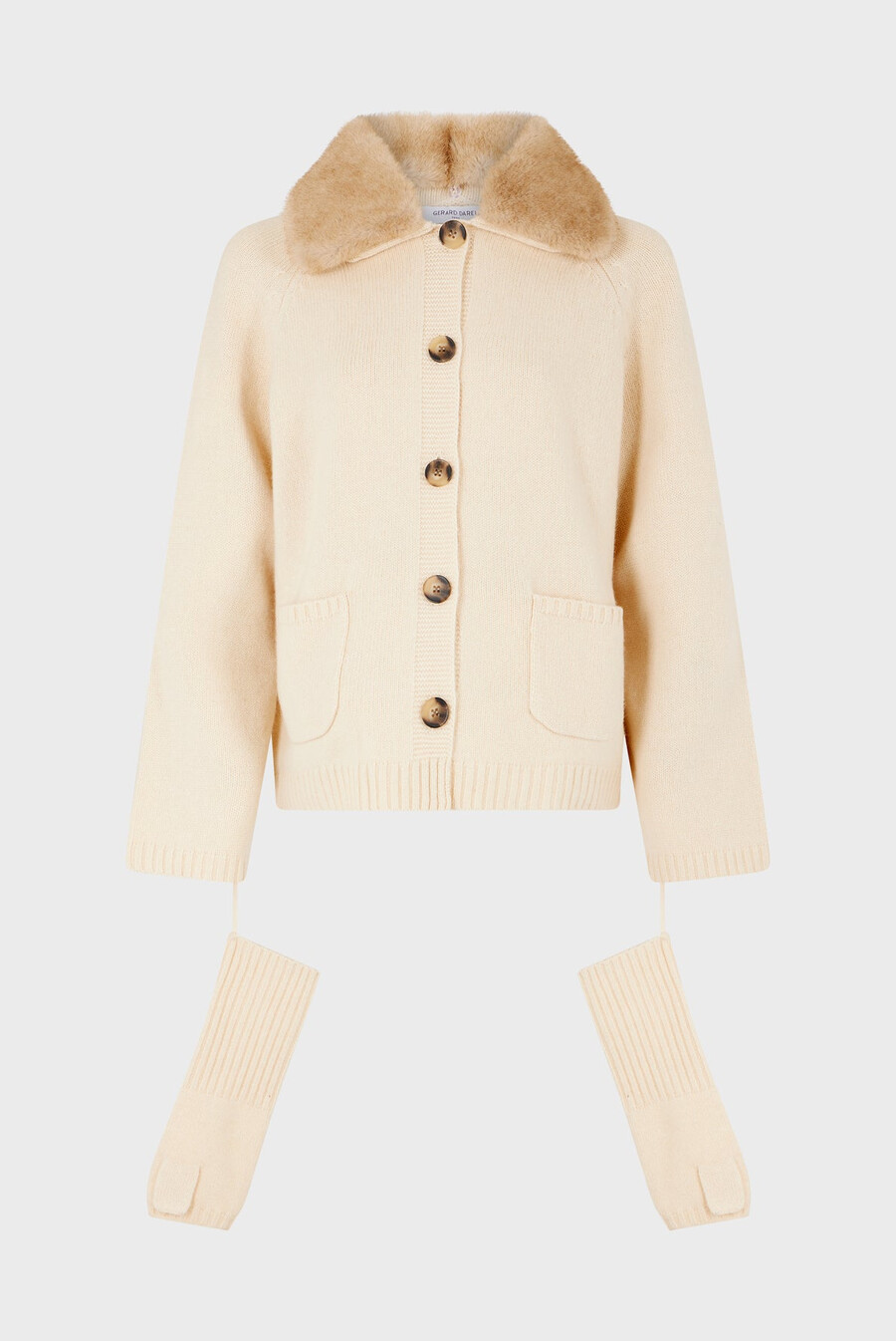 cardigan in cashmere con colletto e guanti senza dita - jadwige