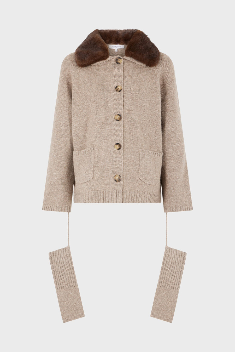 cardigan in cashmere con colletto e guanti senza dita - jadwige