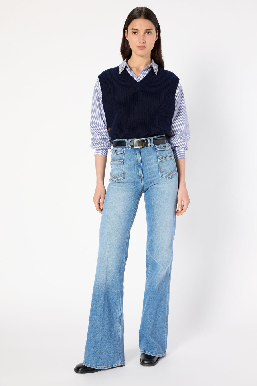 maglione senza maniche con scollo a v - evita