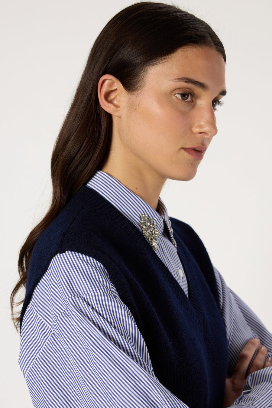 maglione senza maniche con scollo a v - evita