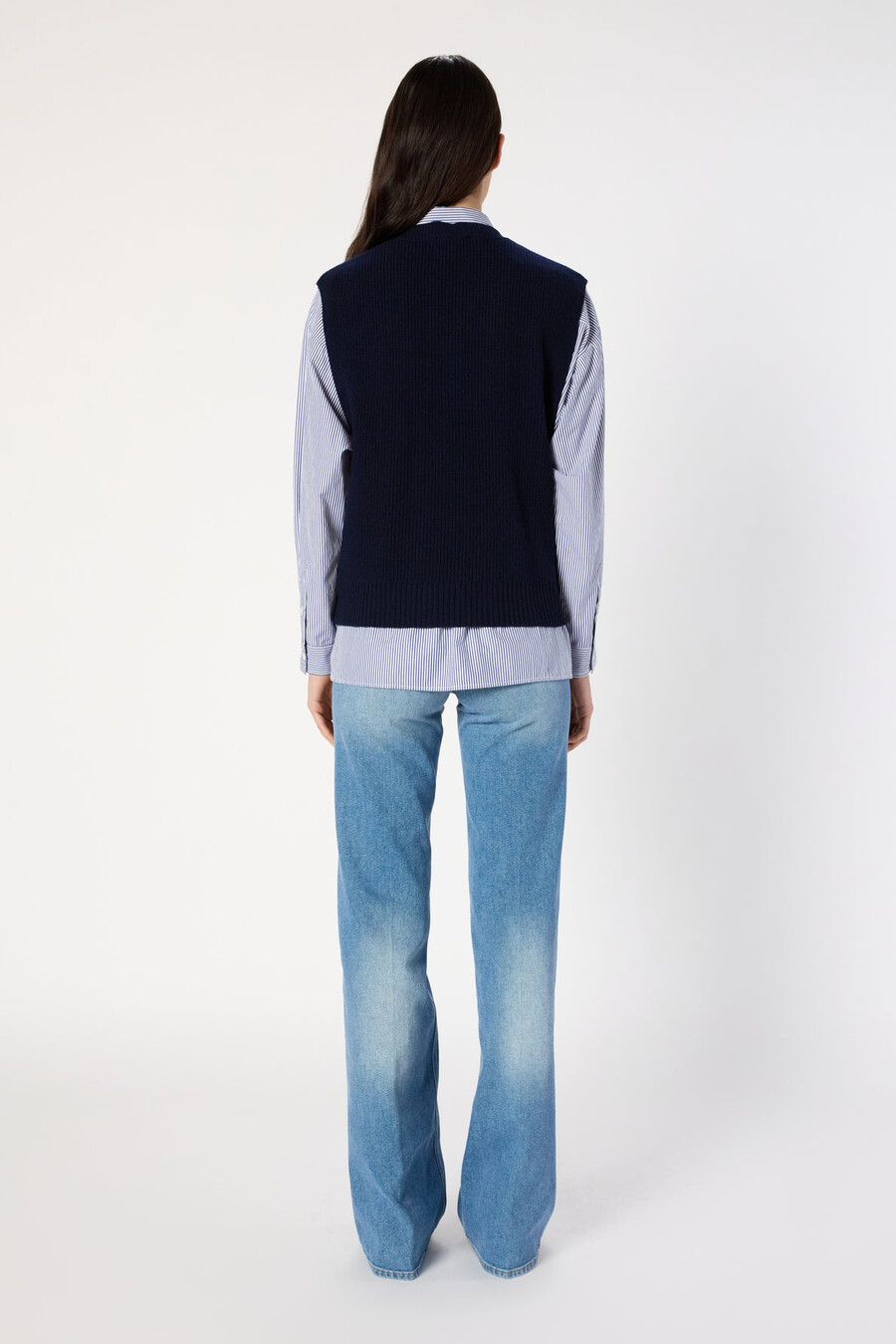 maglione senza maniche con scollo a v - evita
