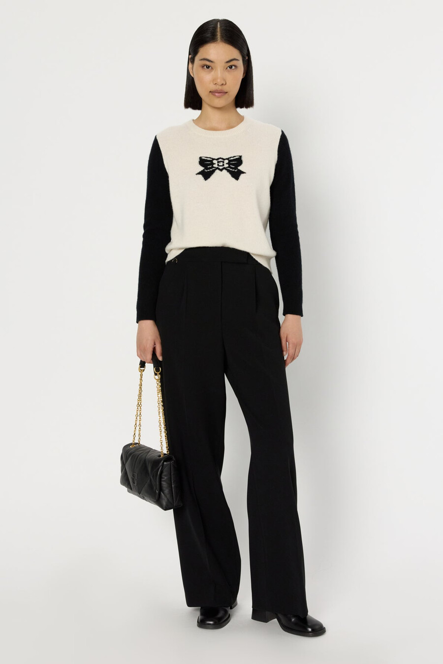 maglione in lana con fiocco stampato - eden