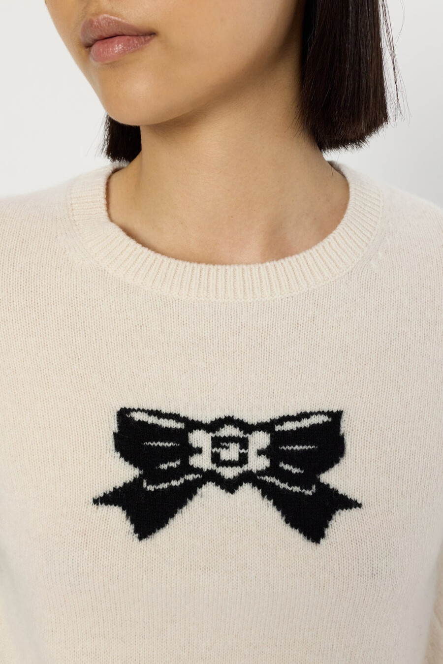 maglione in lana con fiocco stampato - eden