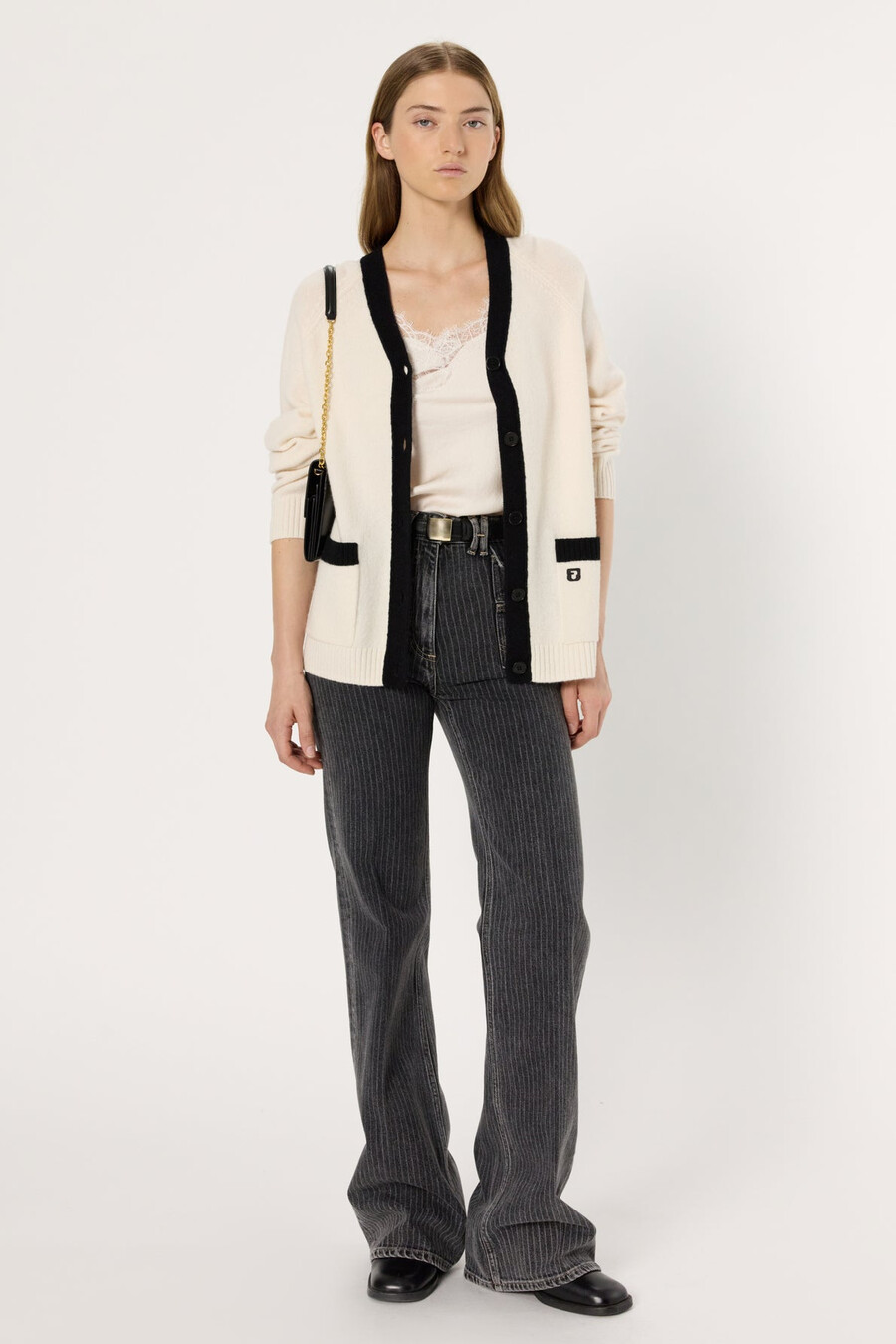 cardigan in lana bicolore - ester