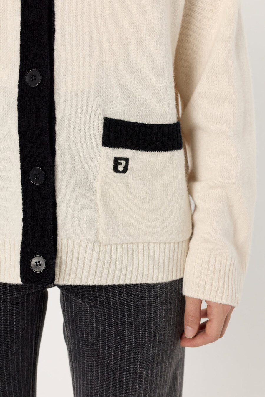 cardigan in lana bicolore - ester