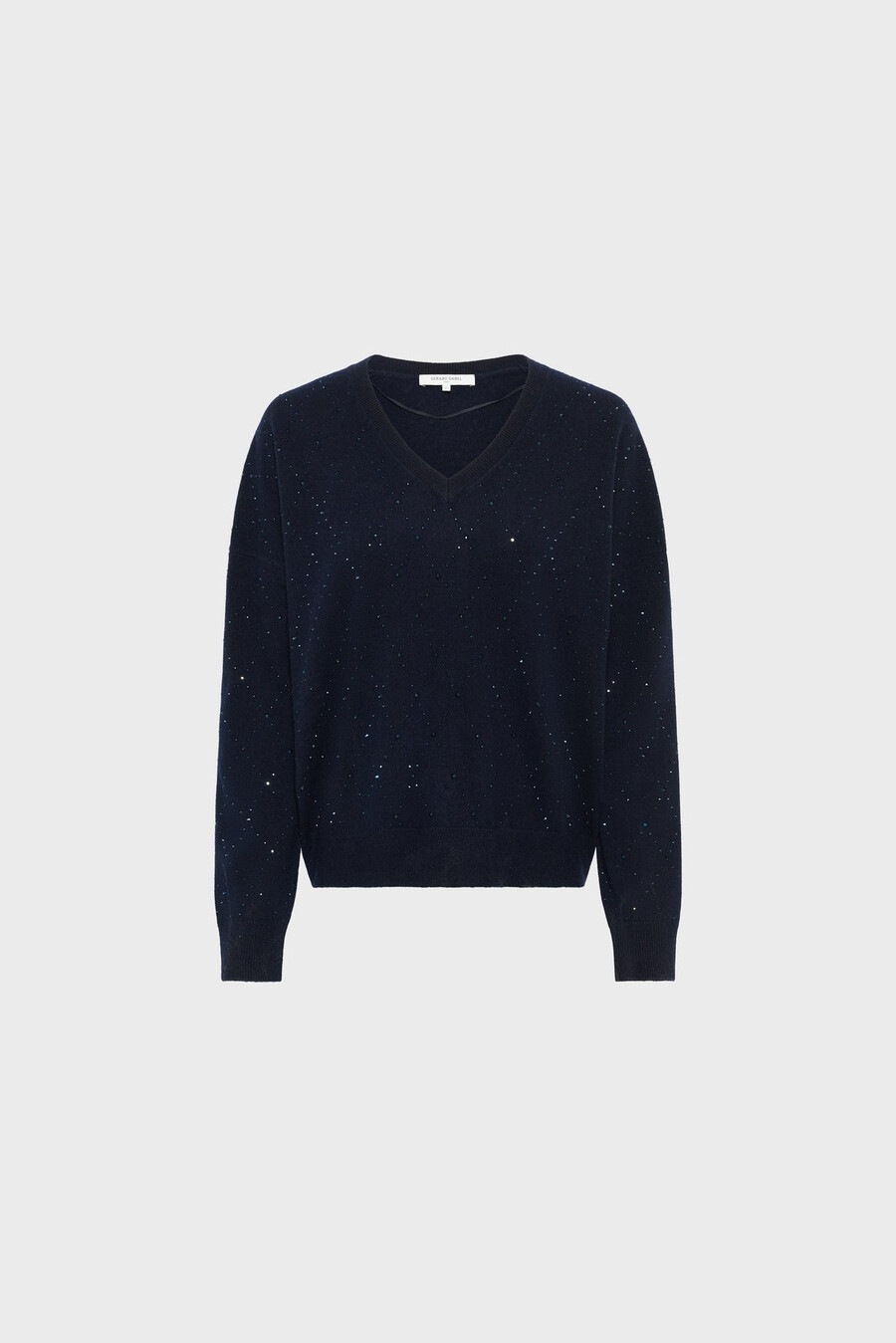 maglione in lana con scollo a v e strass - edwige