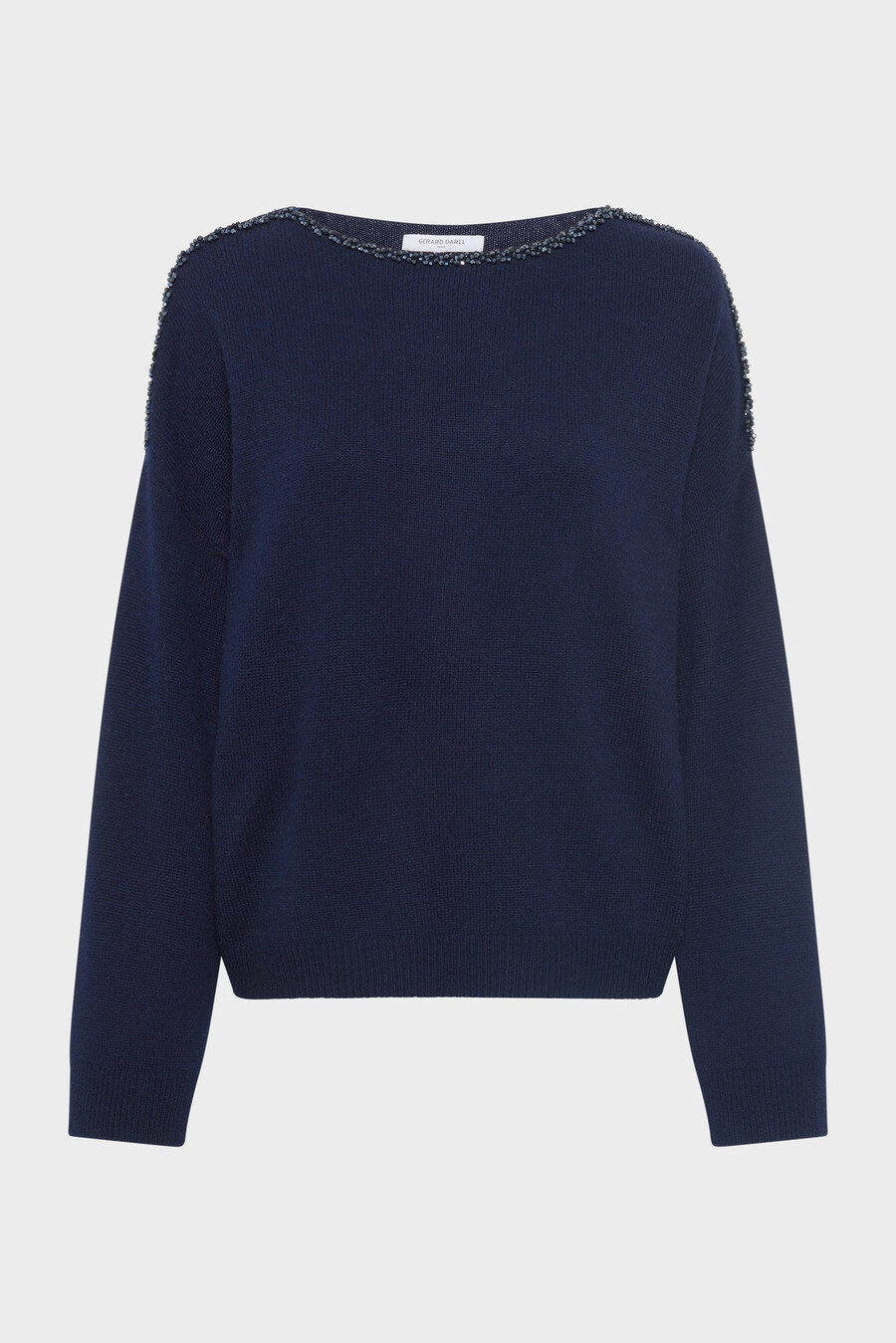maglione largo in lana con strass - esme