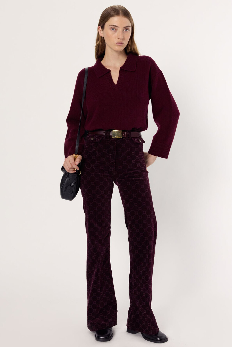 maglione in lana con collo stile polo - enora