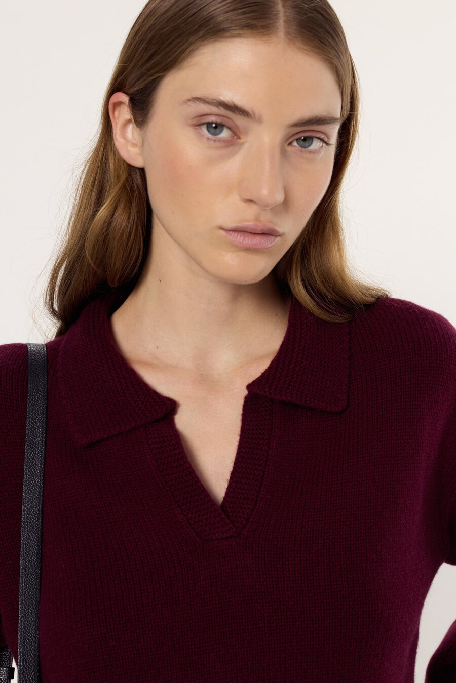 maglione in lana con collo stile polo - enora