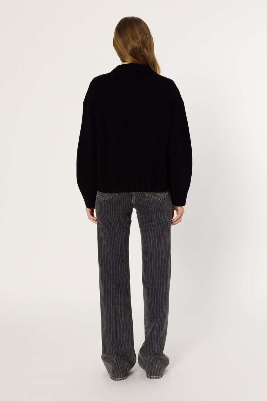 maglione in lana con collo polo - enora
