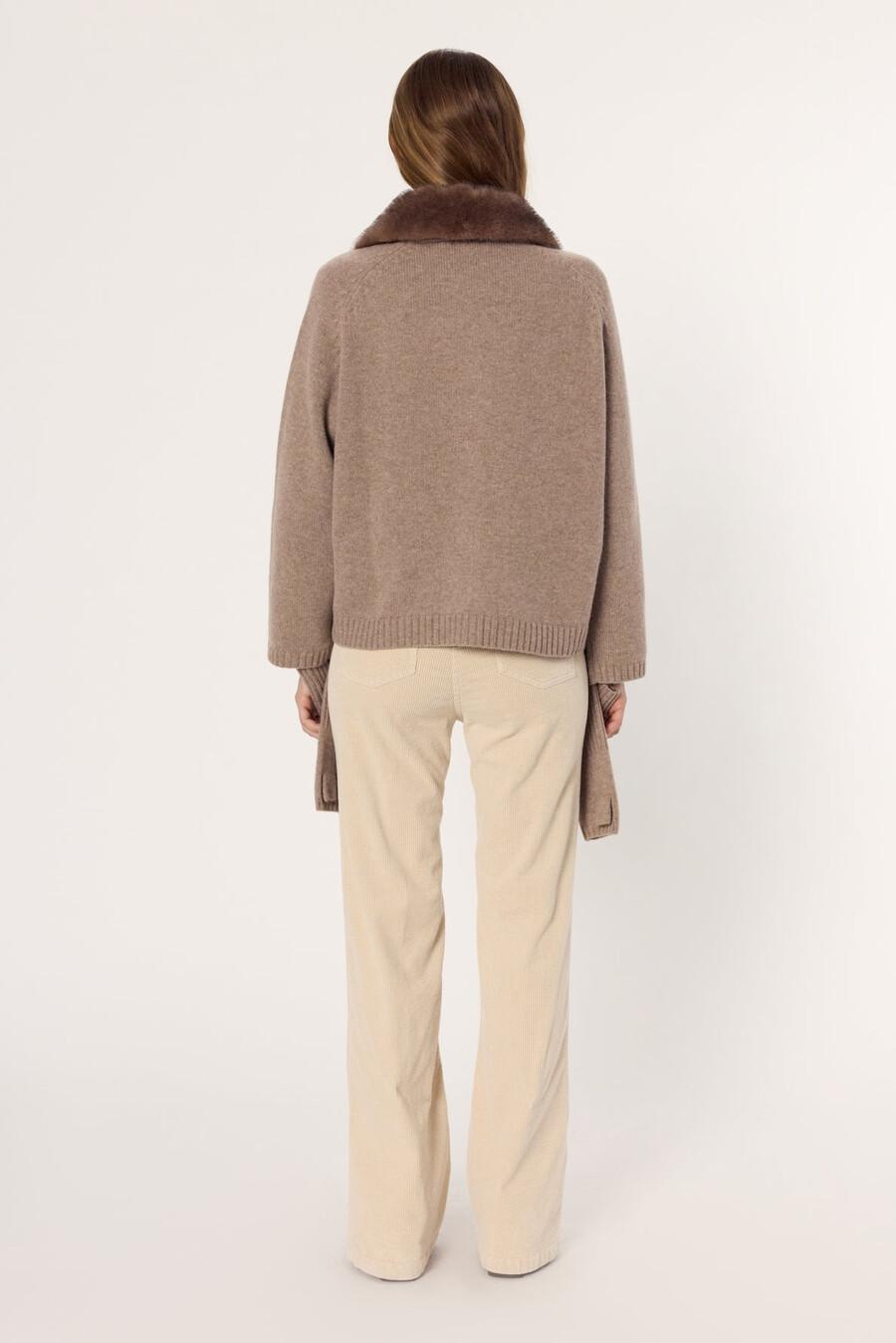 cardigan in cashmere con colletto - elena
