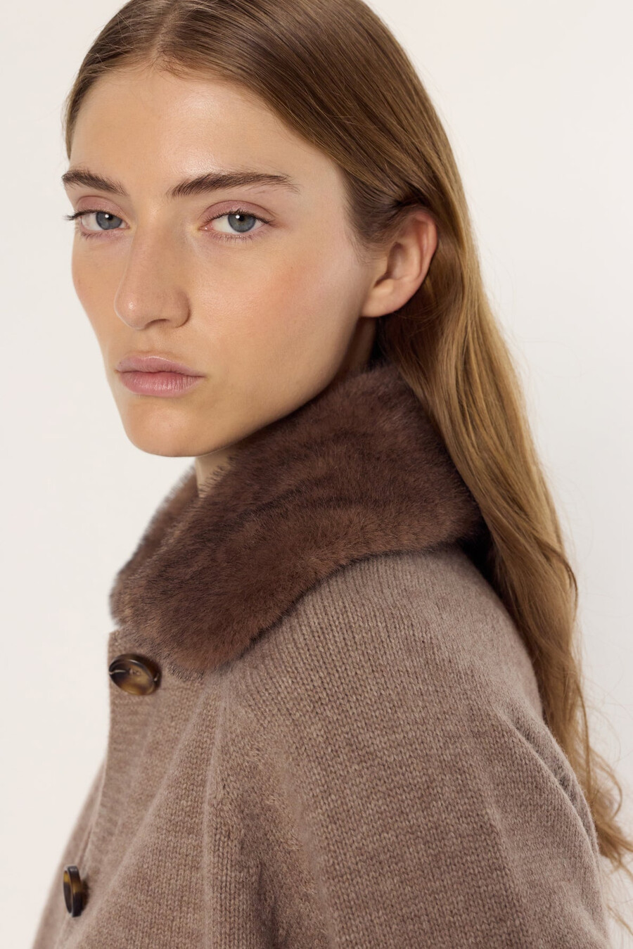 cardigan in cashmere con colletto - elena