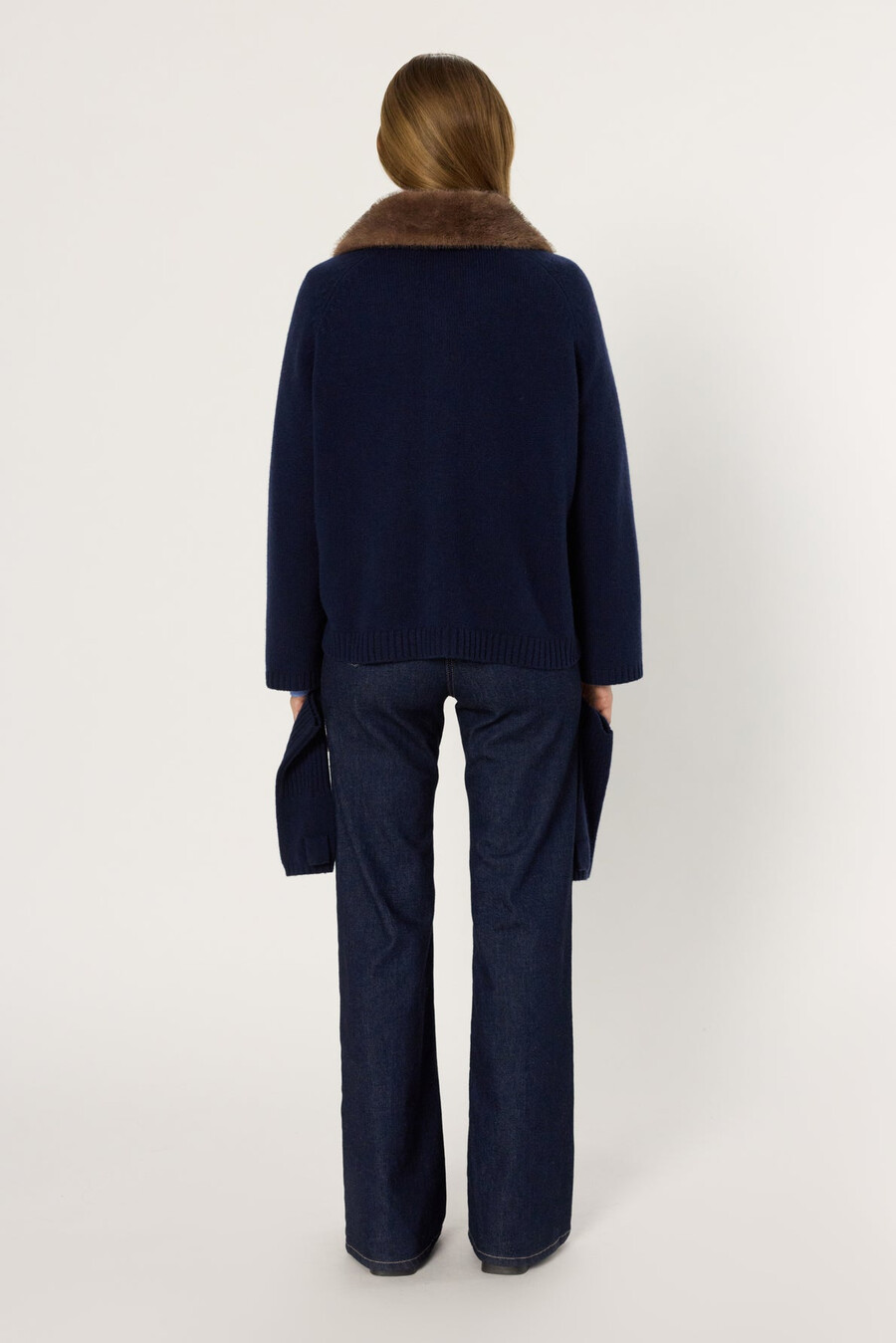 cardigan in cashmere con colletto - elena