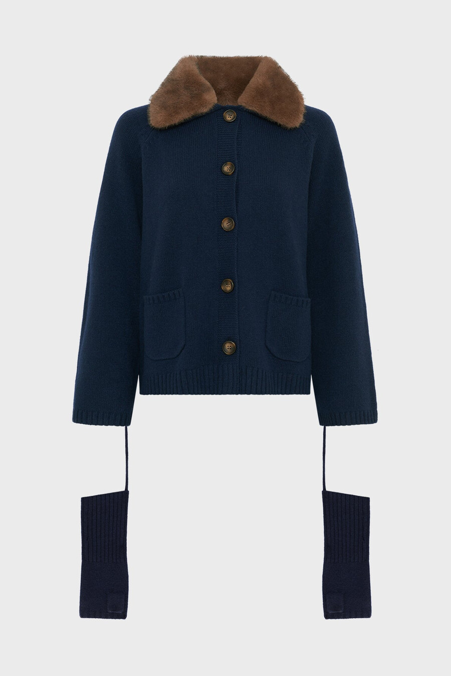cardigan in cashmere con colletto - elena
