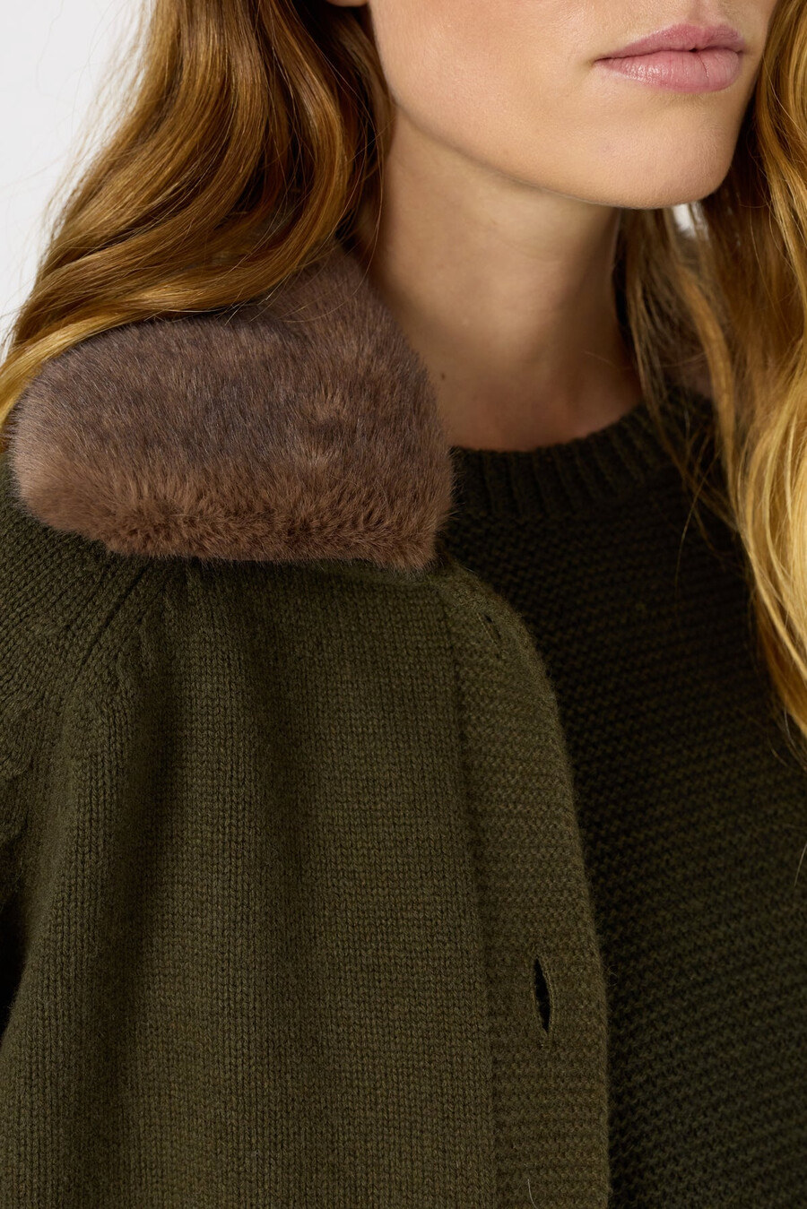 cardigan in cashmere con colletto - elena