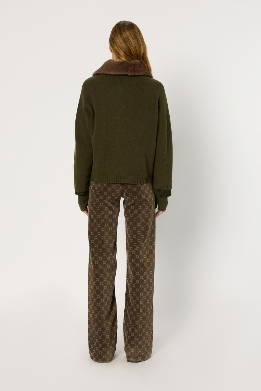cardigan in cashmere con colletto - elena