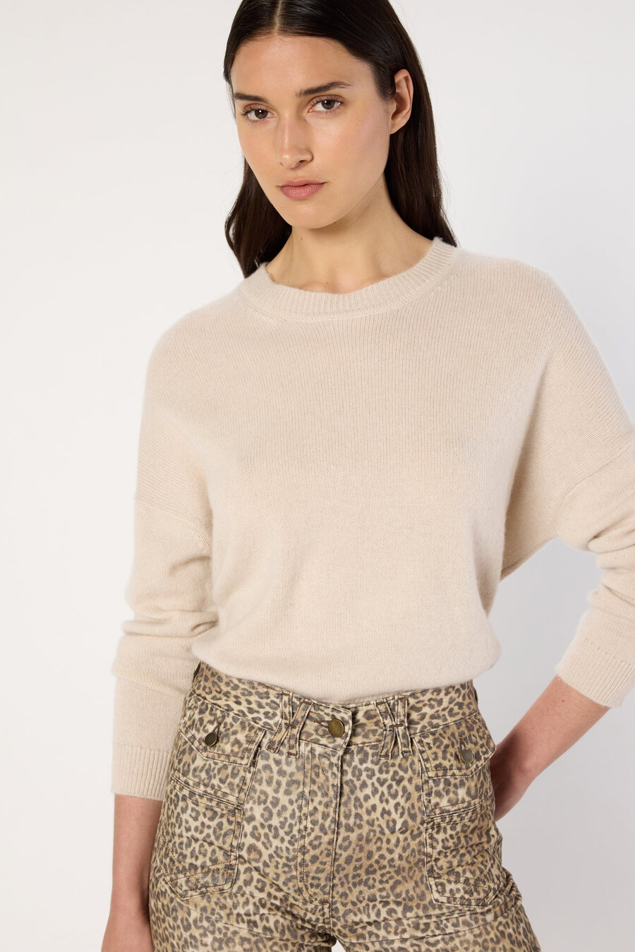 maglione ampio asimmetrico in cashmere - ema