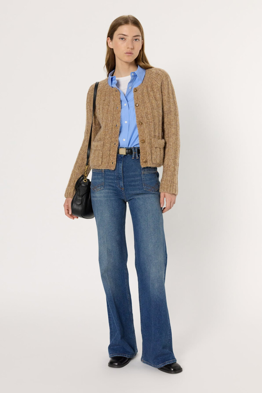 cardigan aderente in lana e alpaca - eluana