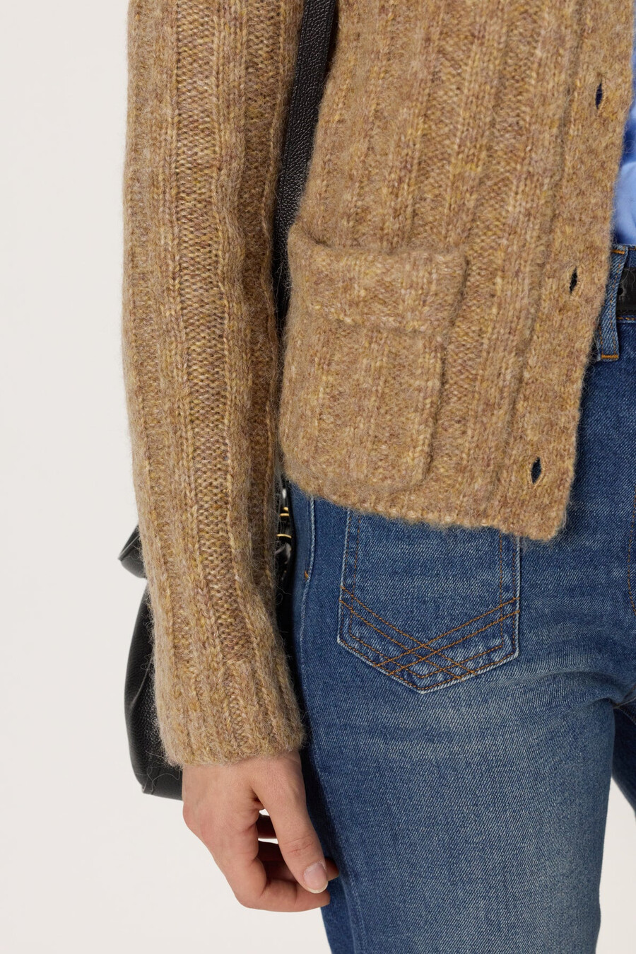 cardigan aderente in lana e alpaca - eluana