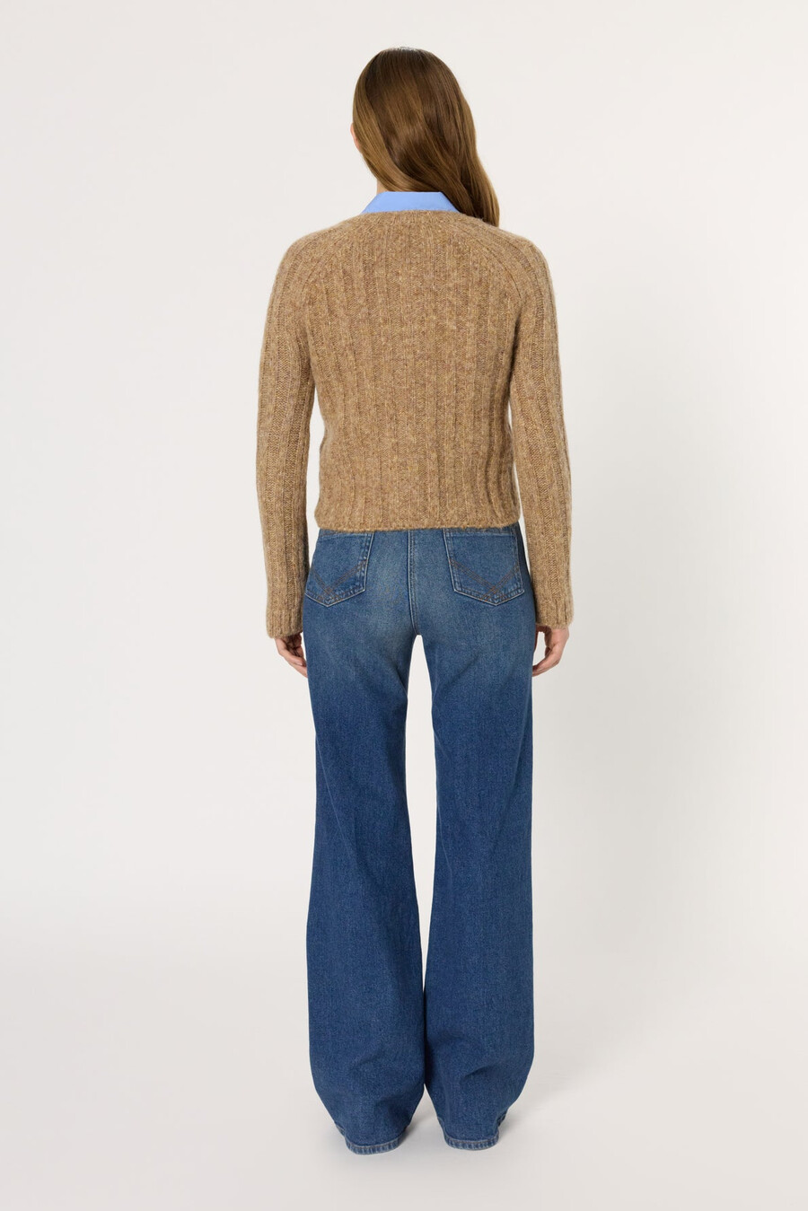 cardigan aderente in lana e alpaca - eluana