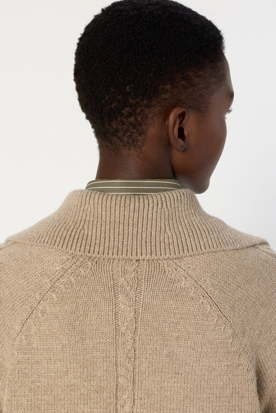 maglione in lurex con collo con cerniera - edena