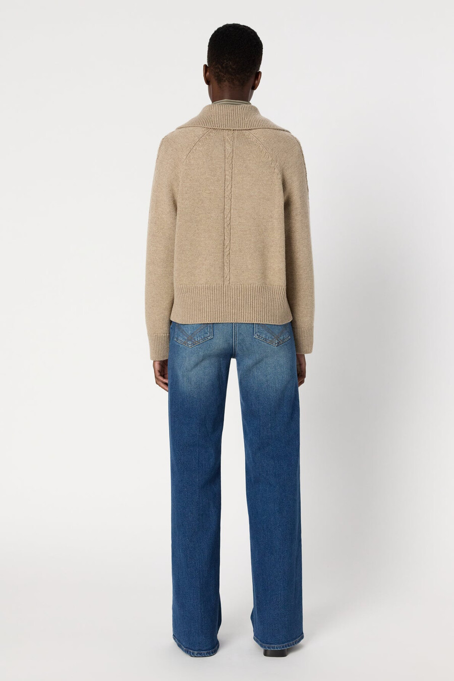 maglione in lurex con collo con cerniera - edena