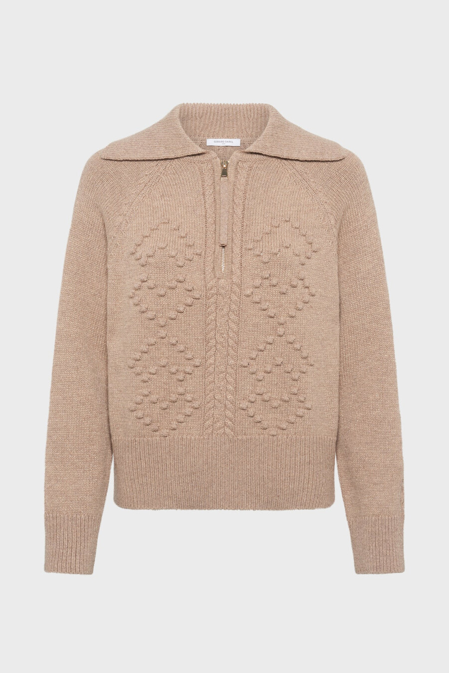 maglione in lurex con collo con cerniera - edena