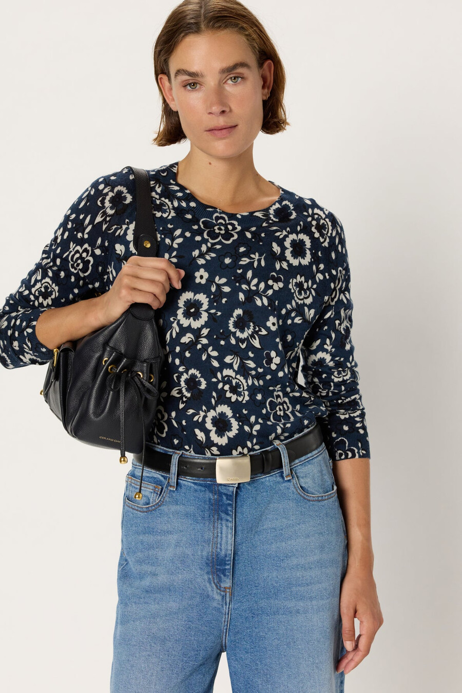 maglione floreale in lana fine - eveline