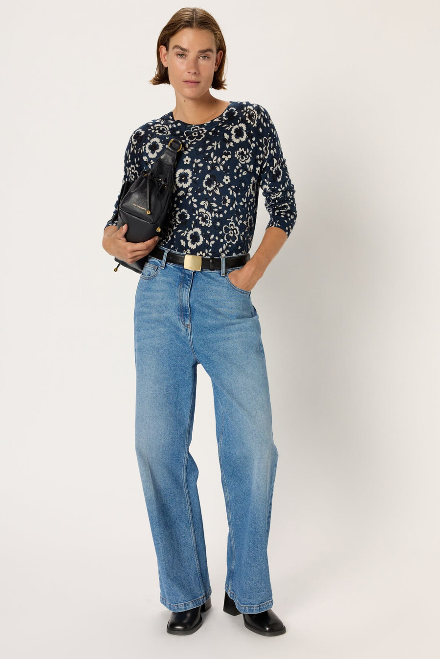 maglione floreale in lana fine - eveline
