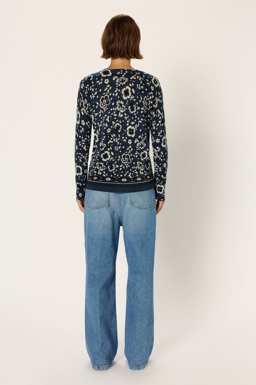 maglione floreale in lana fine - eveline