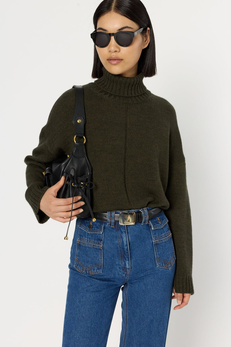 maglione a collo alto largo - enid
