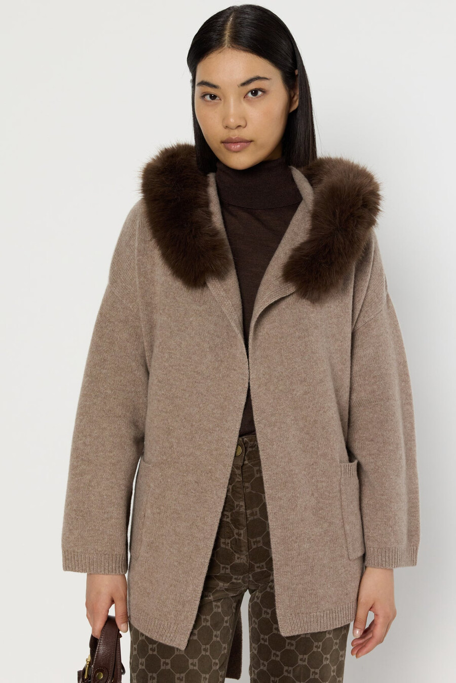 cardigan con cappuccio in cashmere - elo