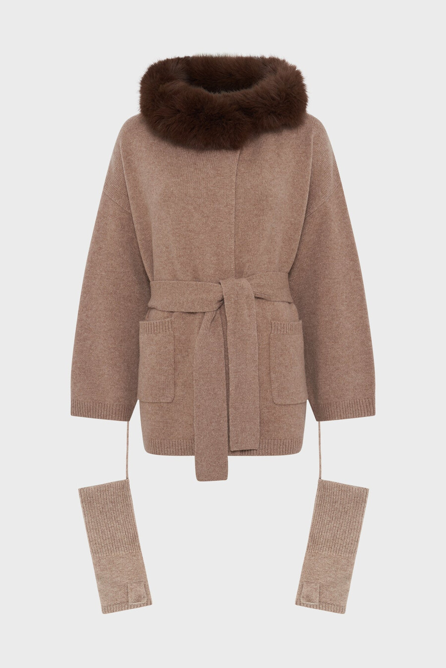 cardigan con cappuccio in cashmere - elo