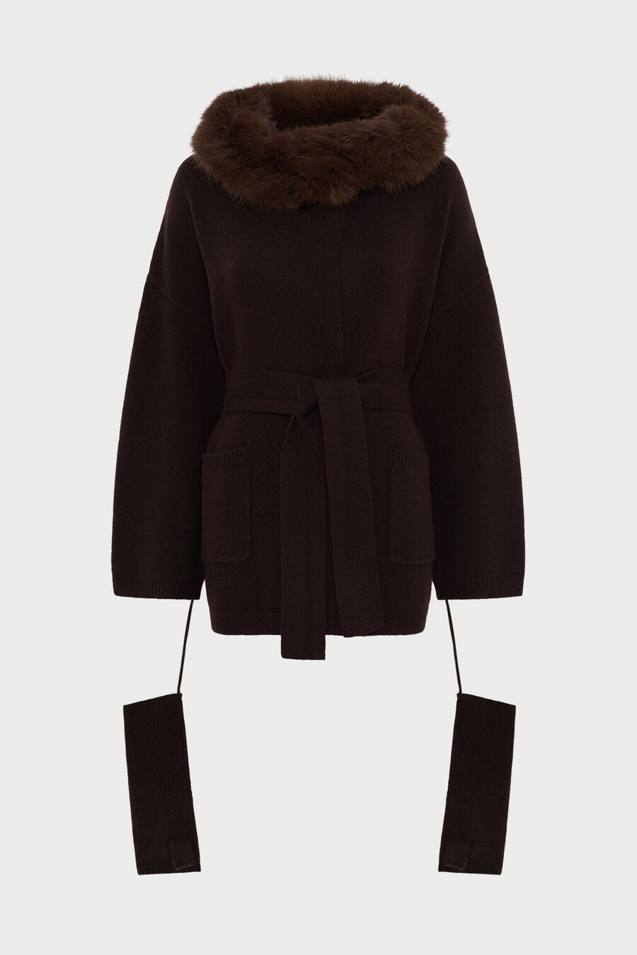cardigan con cappuccio in cashmere - elo