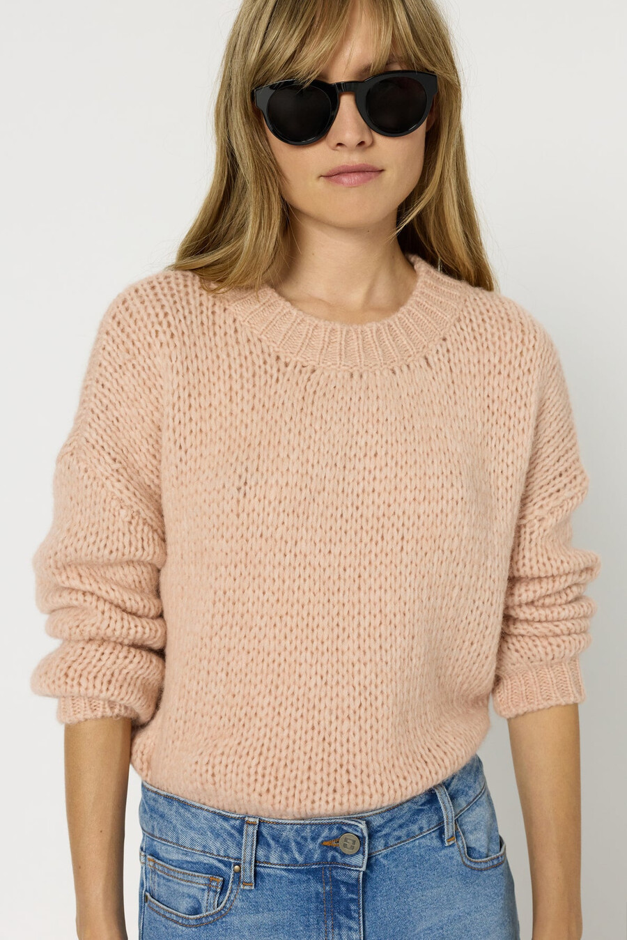 maglione girocollo a maglia larga