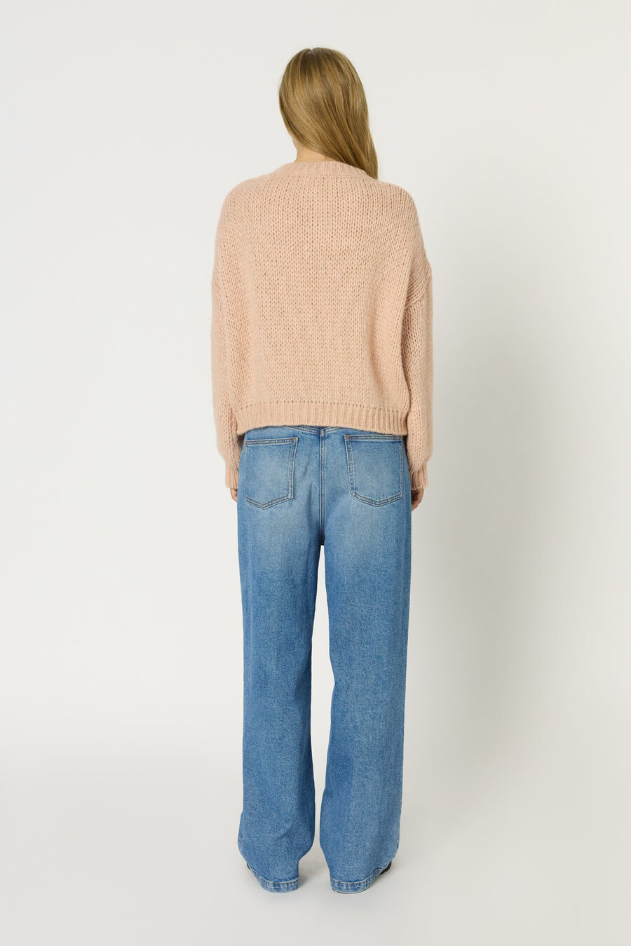 maglione girocollo a maglia larga