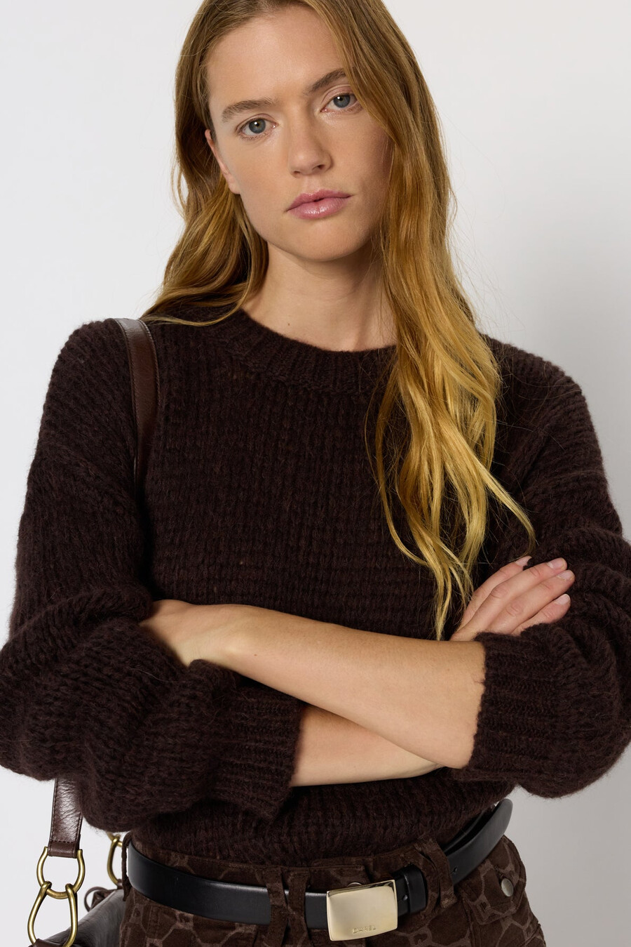 maglione girocollo a maglia larga