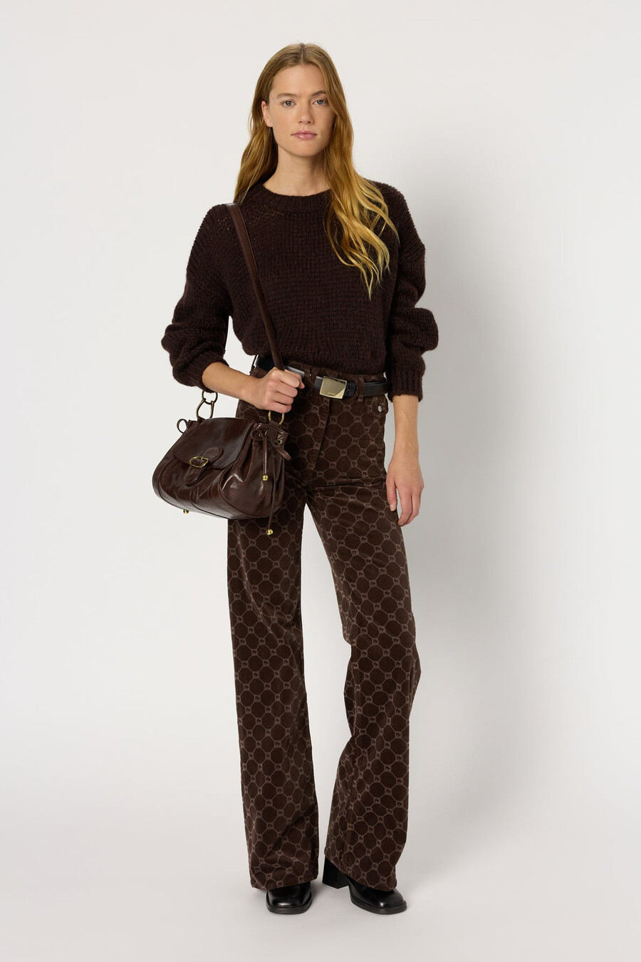 maglione girocollo a maglia larga