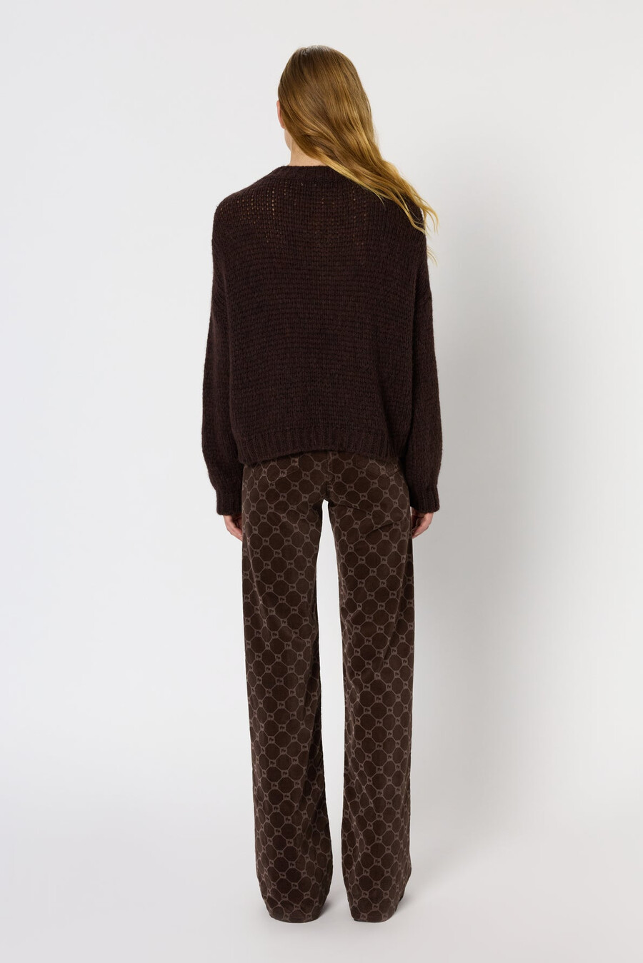 maglione girocollo a maglia larga