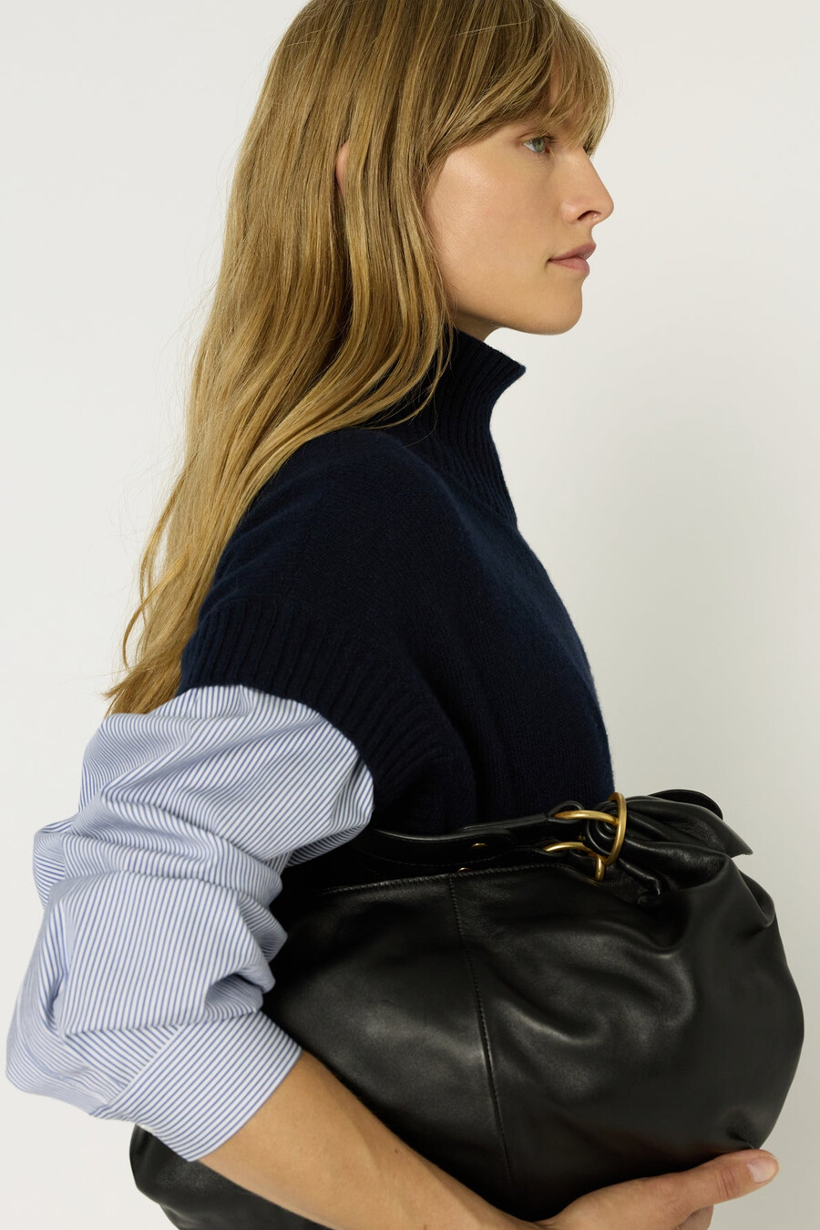 maglione senza maniche in lana e cashmere